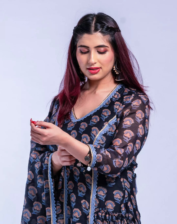 Anarkali with Pants and Dupatta