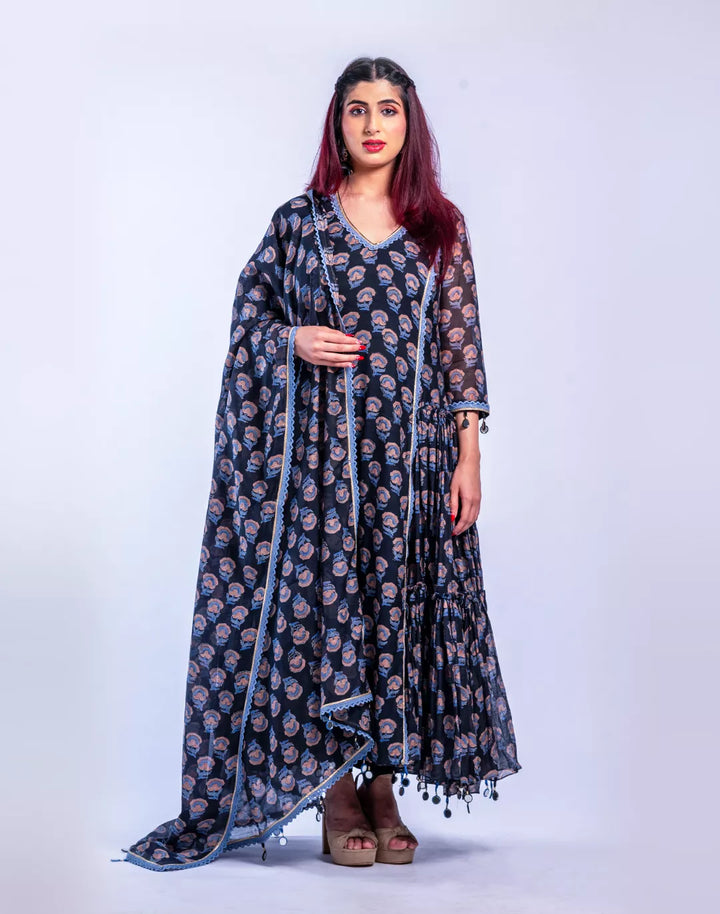 Anarkali with Pants and Dupatta