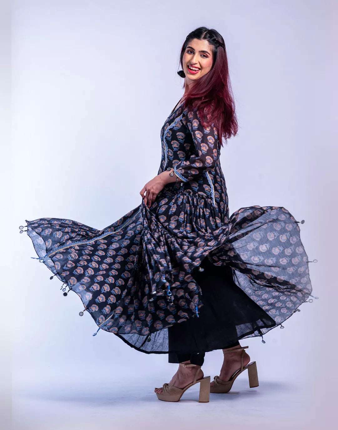 Anarkali with Pants and Dupatta