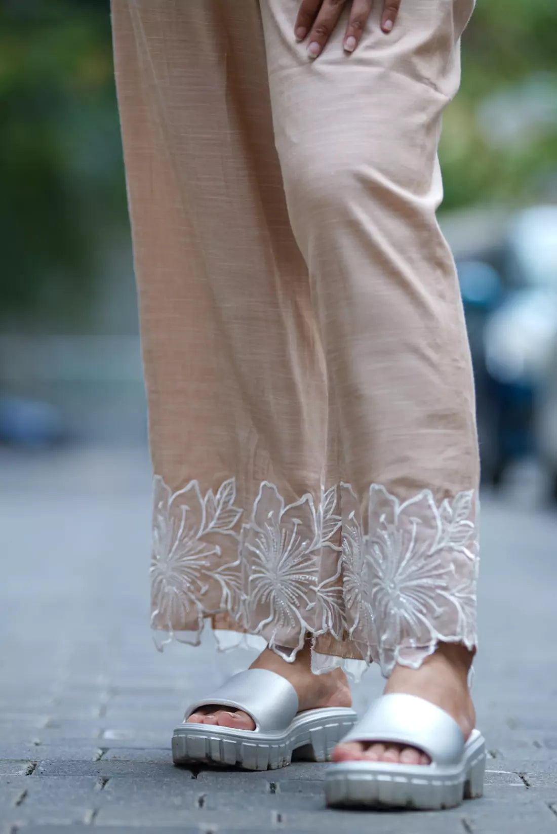 Malai Cotton Co-ord Sets with Organza Patches