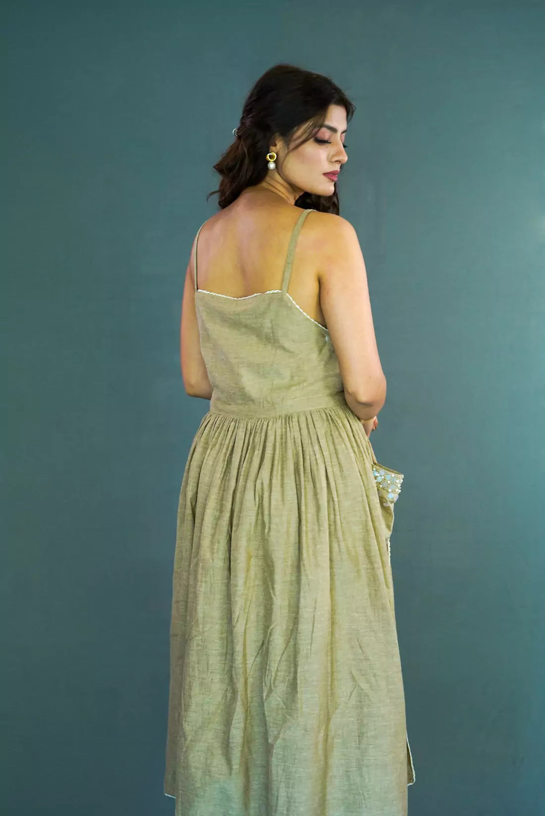 Sequin Pocket Wrap Dress