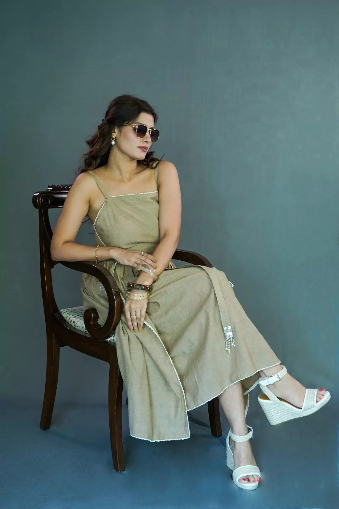 Sequin Pocket Wrap Dress