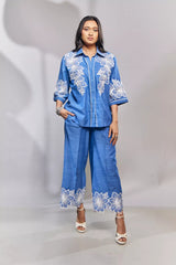 Malai Cotton Co-ord Sets with Organza Patches