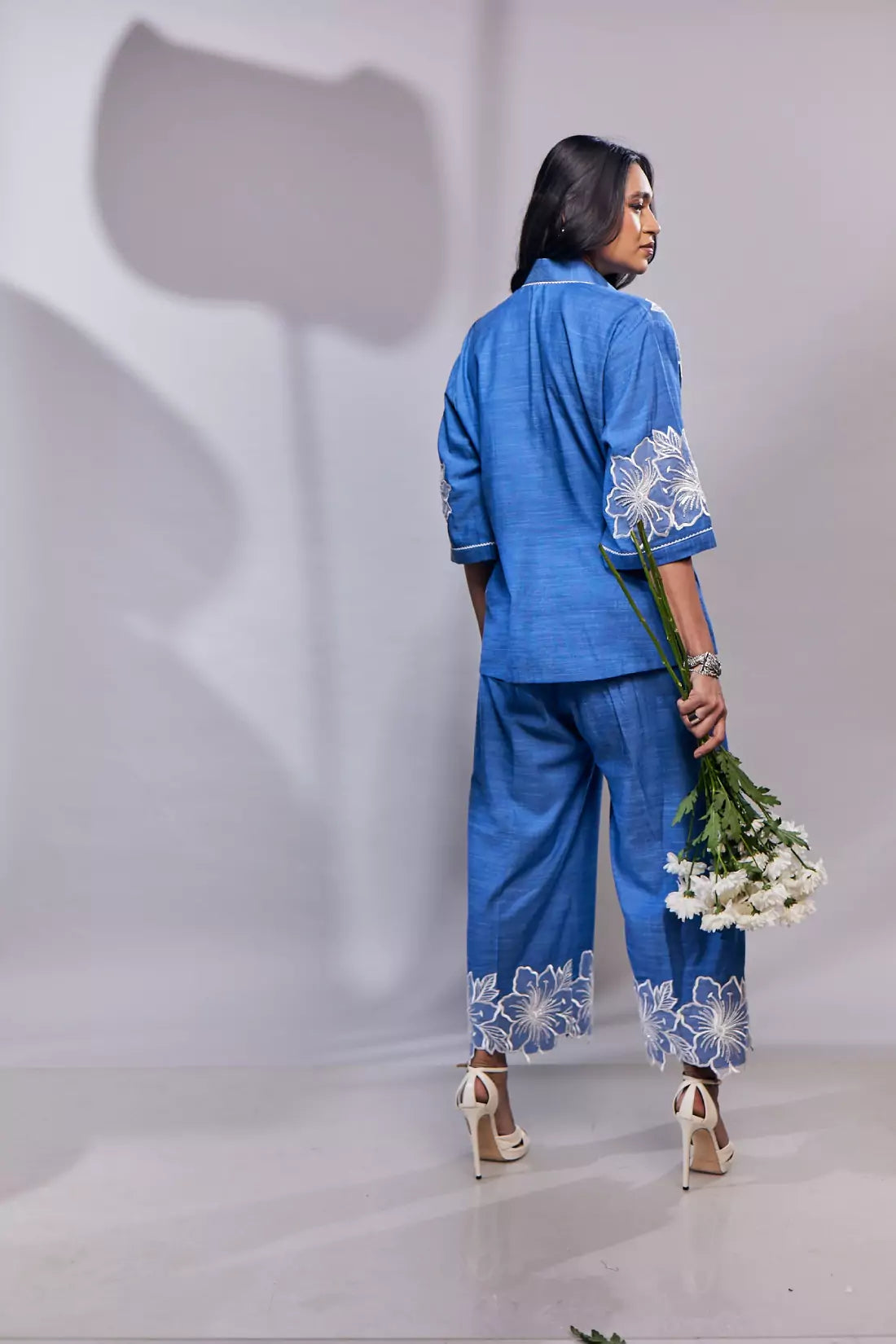 Malai Cotton Co-ord Sets with Organza Patches