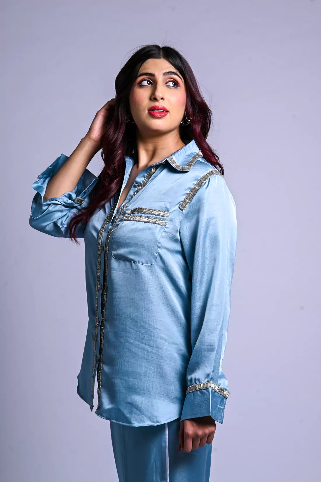 Nysa Silk Co-ord Sets with Trimming