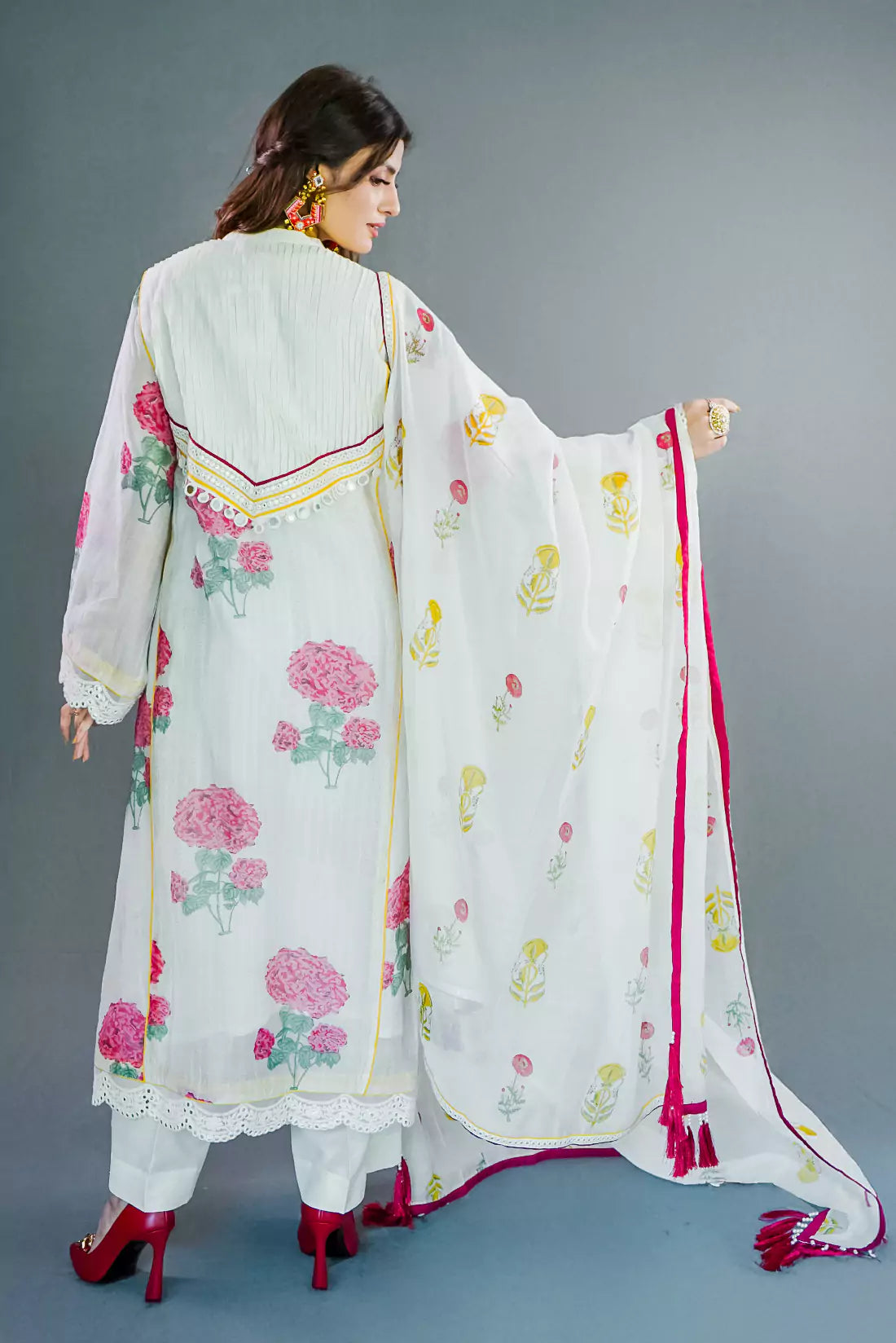 Chanderi Lucknowi Pant Kurta Set