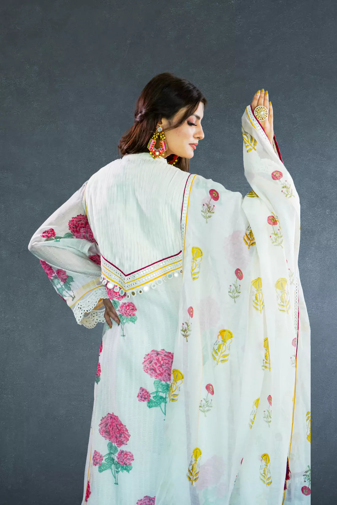 Chanderi Lucknowi Pant Kurta Set