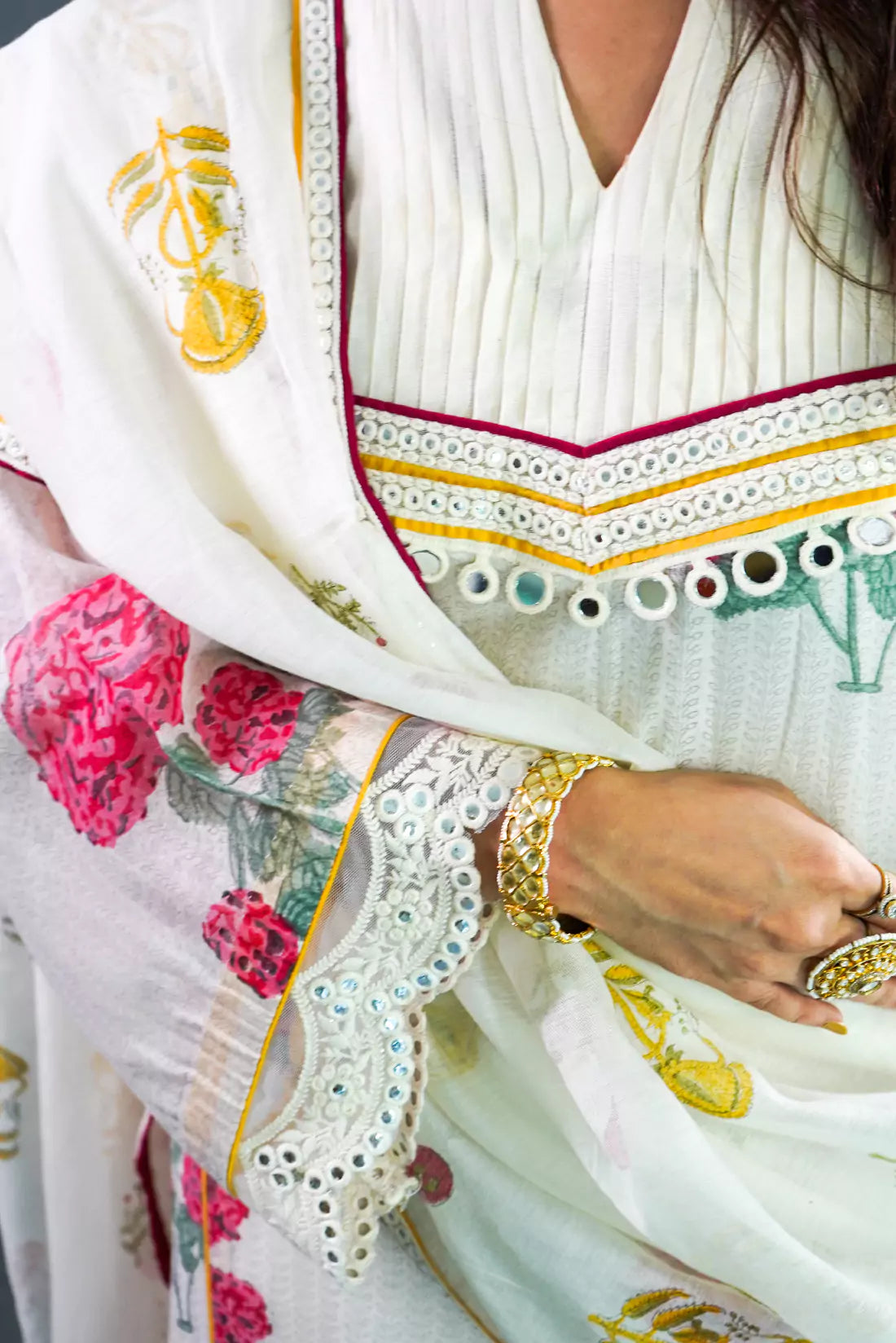 Chanderi Lucknowi Pant Kurta Set