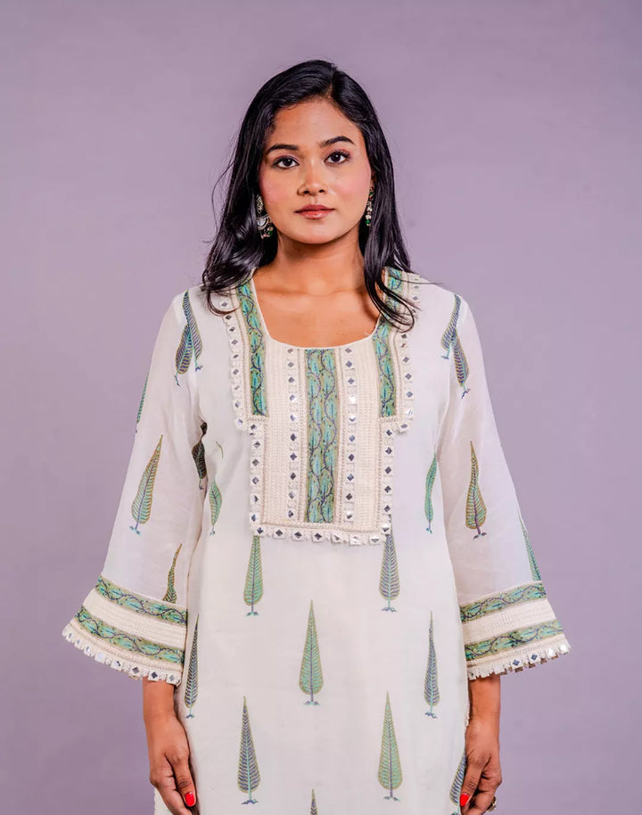 Chanderi Block Print Kurta