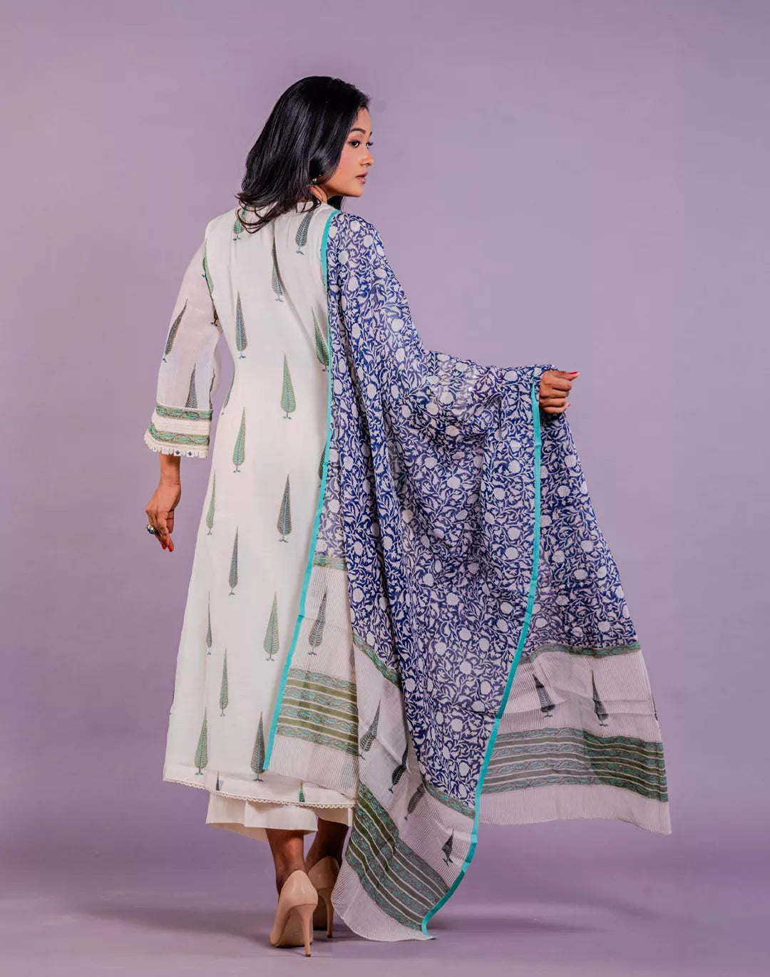 Chanderi Block Print Kurta
