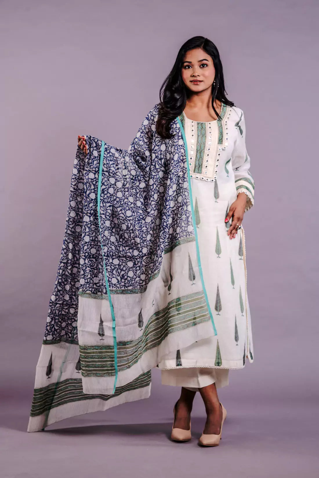 Chanderi Block Print Kurta