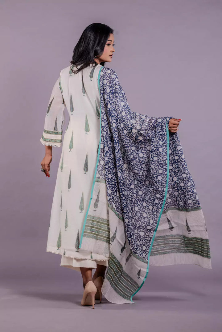 Chanderi Block Print Kurta