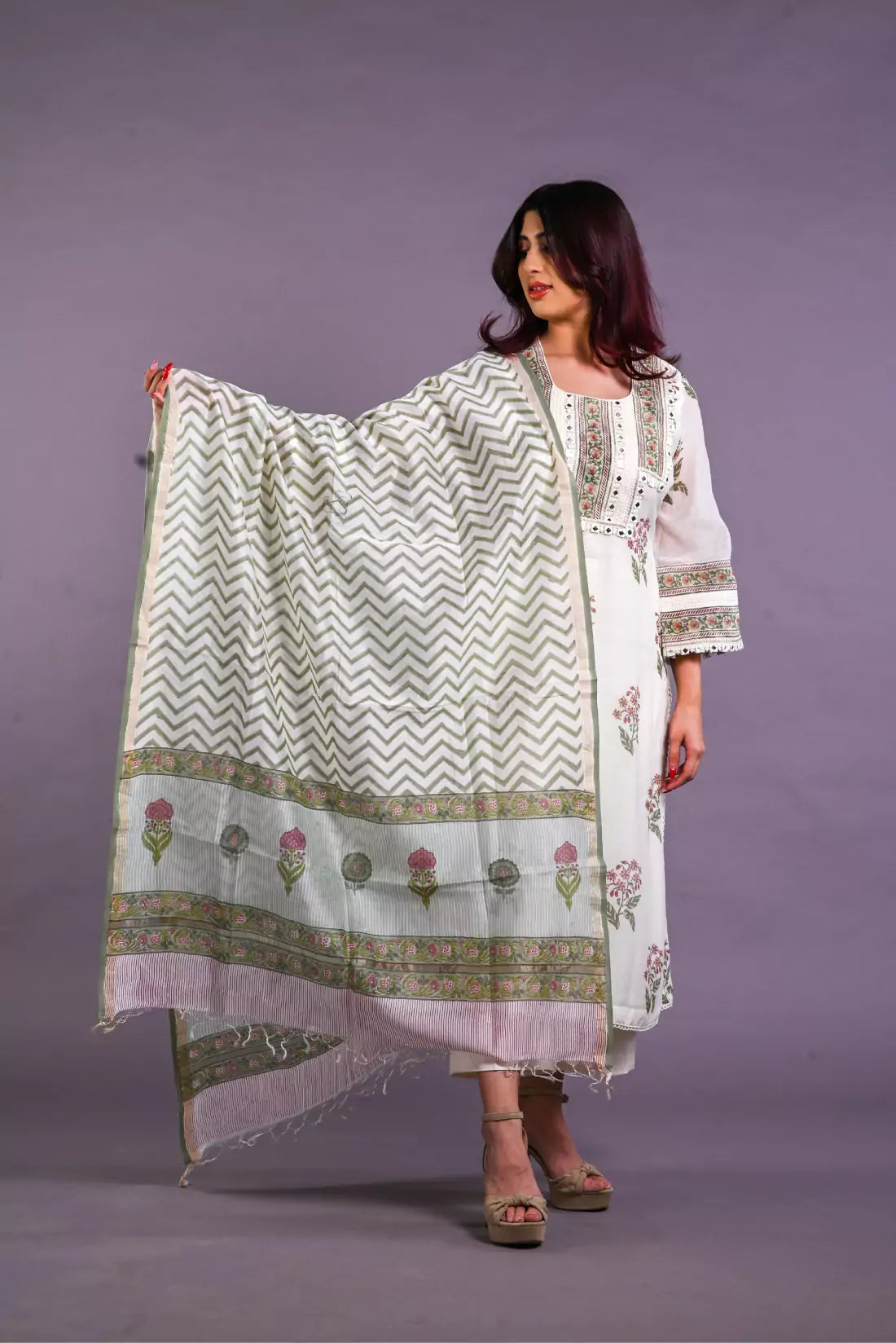 Chanderi Block Print Kurta