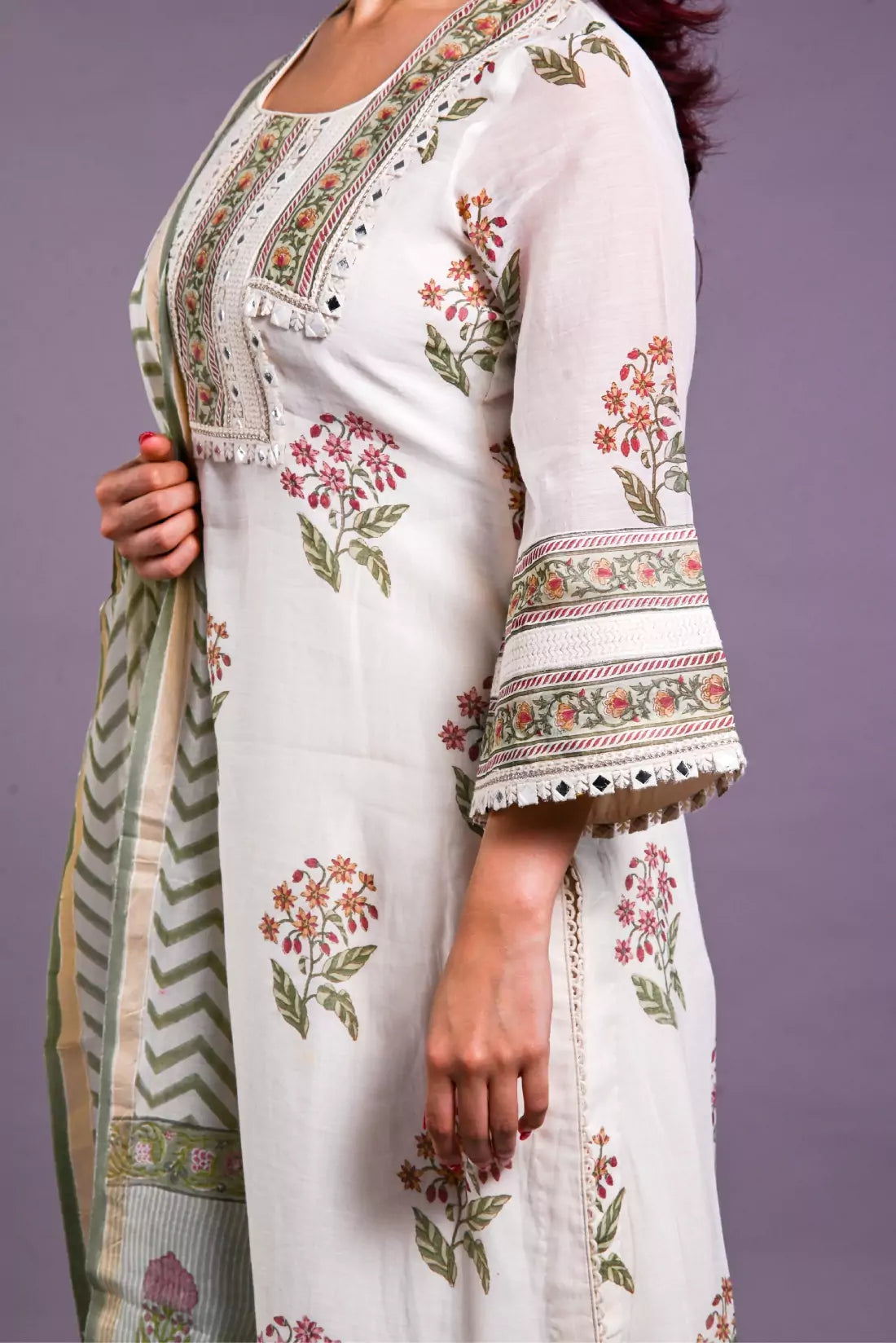 Chanderi Block Print Kurta