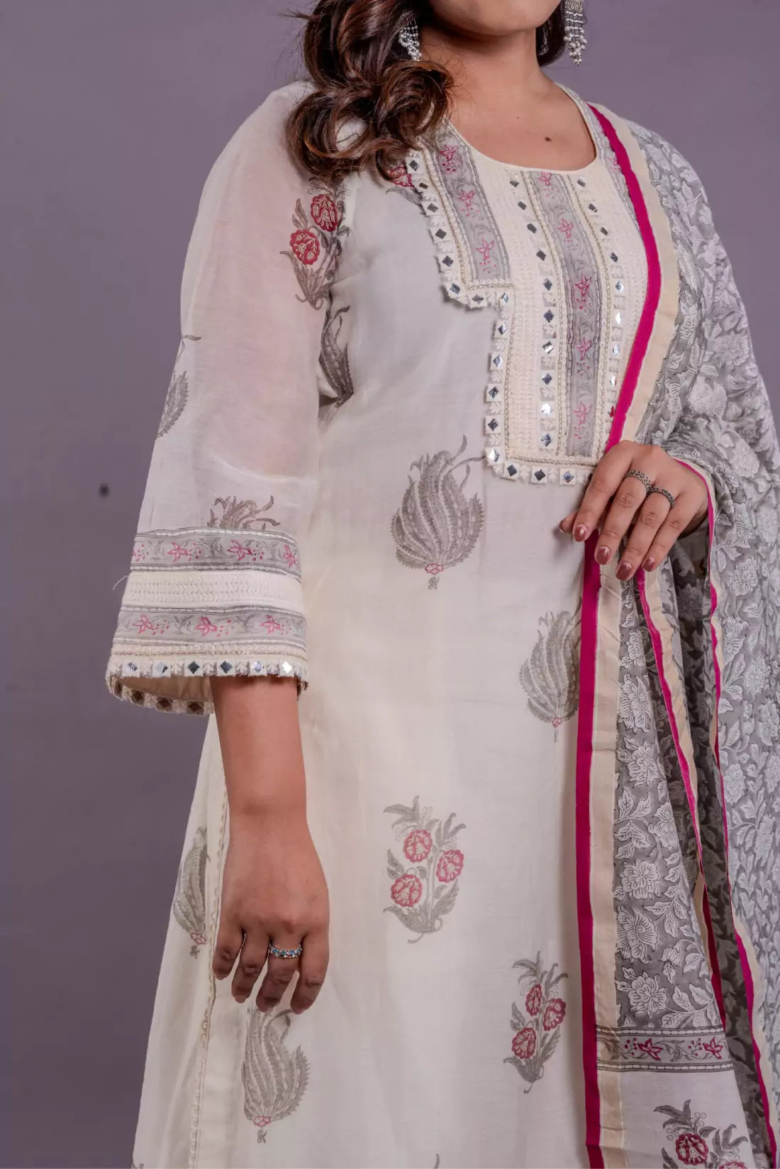 Chanderi Block Print Kurta