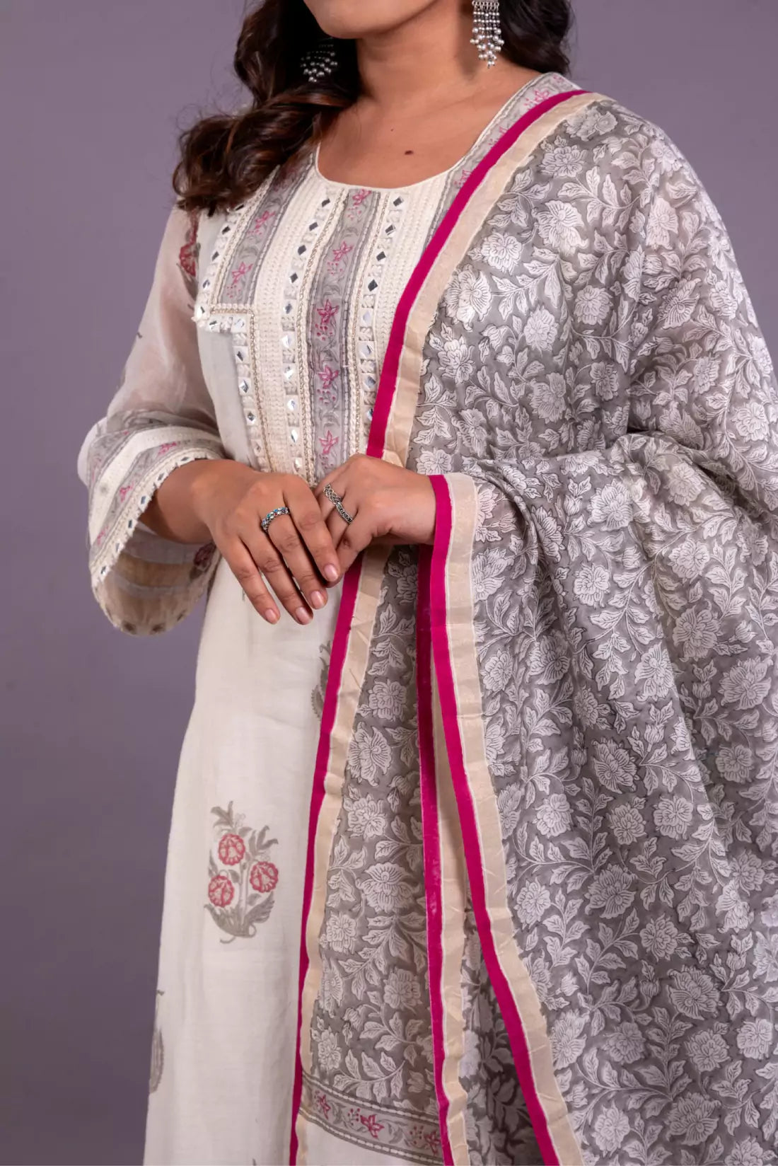 Chanderi Block Print Kurta