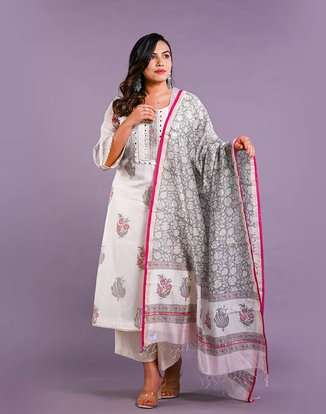 Chanderi Block Print Kurta