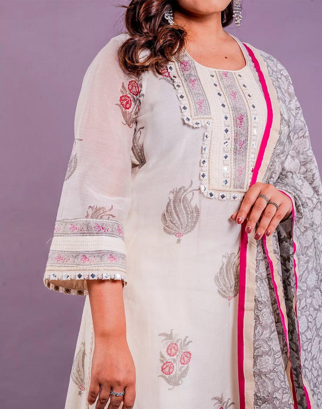 Chanderi Block Print Kurta