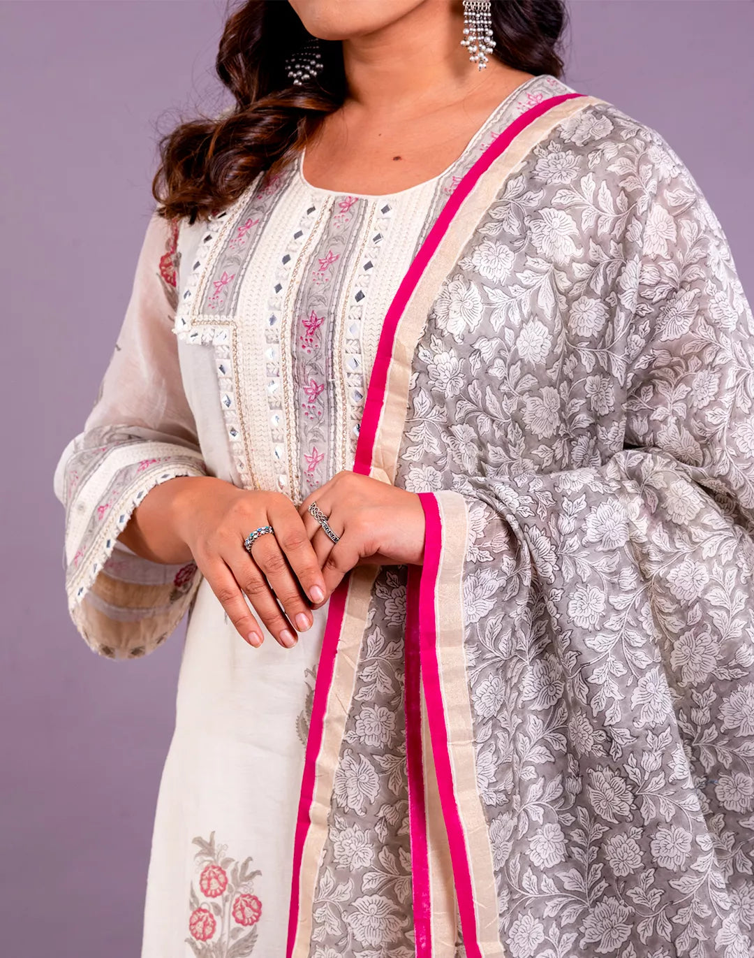 Chanderi Block Print Kurta