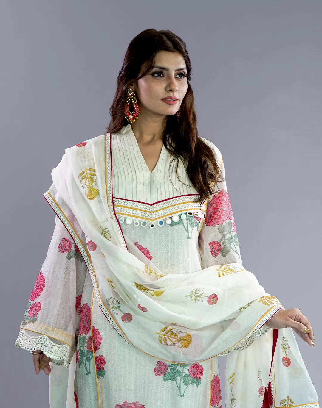 Chanderi Lucknowi Pant Kurta Set