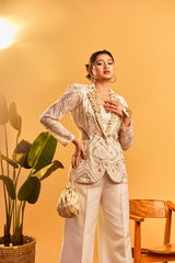Cut Work Blazer Set
