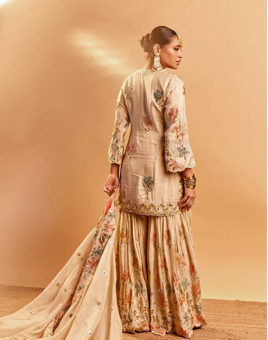 Floral Embroidered Gharara Set