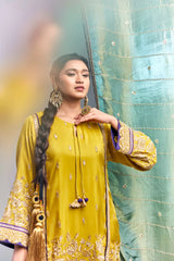 Embroidered Kurta & Farshi Salwar