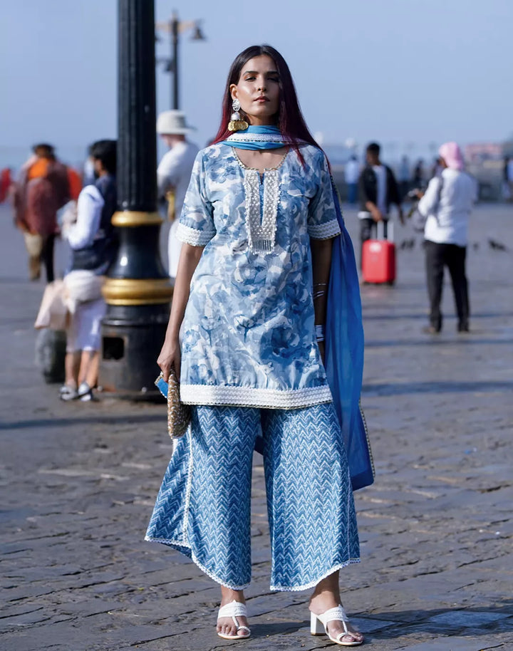 Embroidered Neckline Kurta