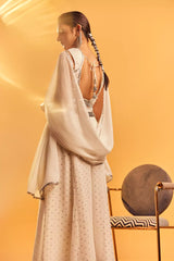 Embroidered Organza Blouse & Sharara Set