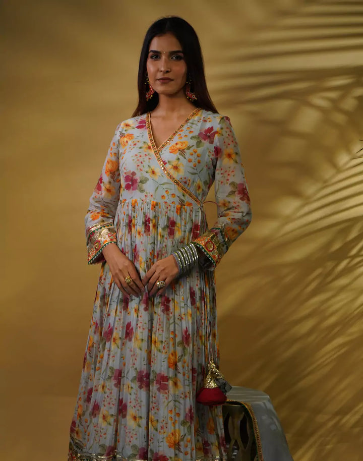 Floral Anarkali Set