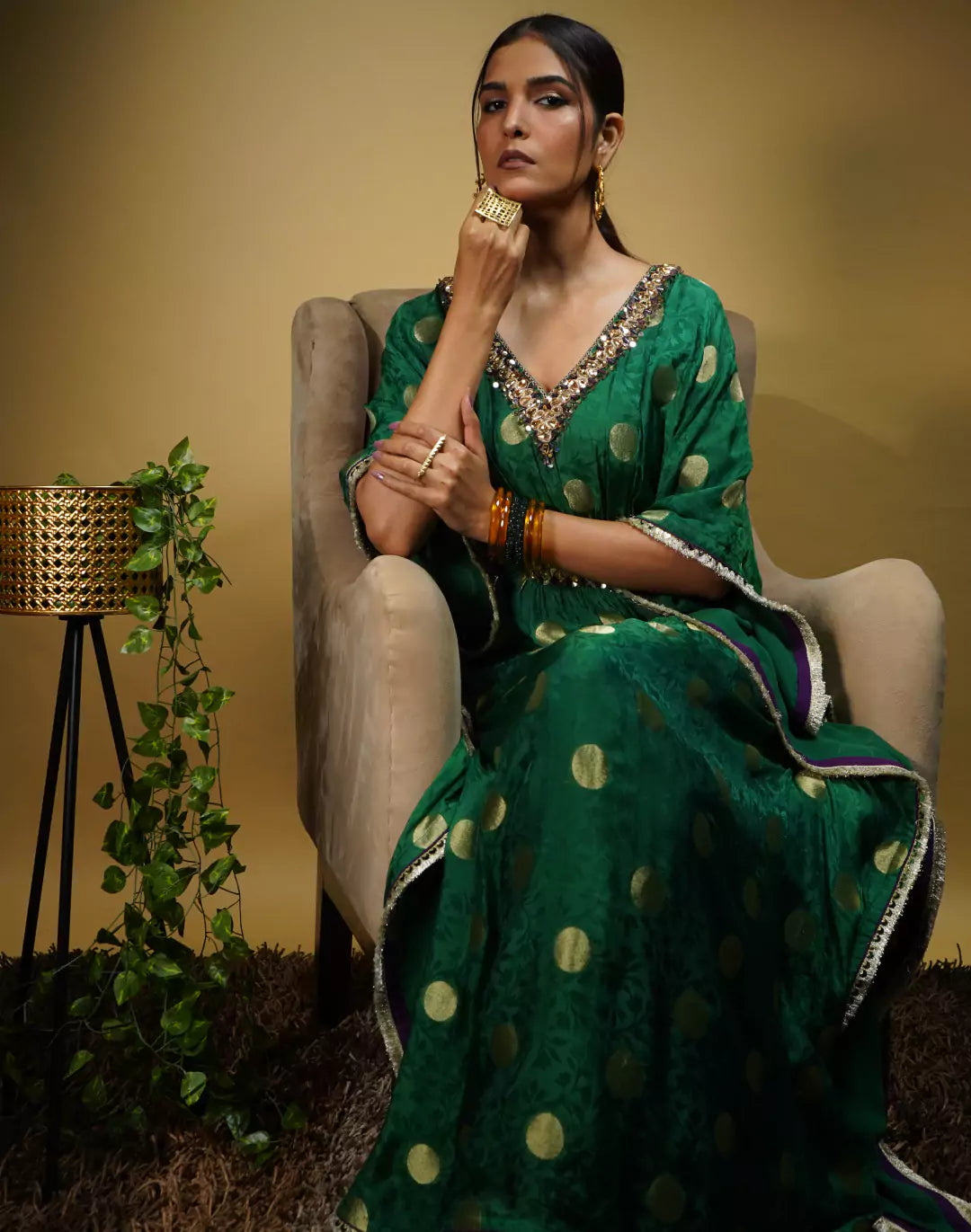 Green Kaftan Dress