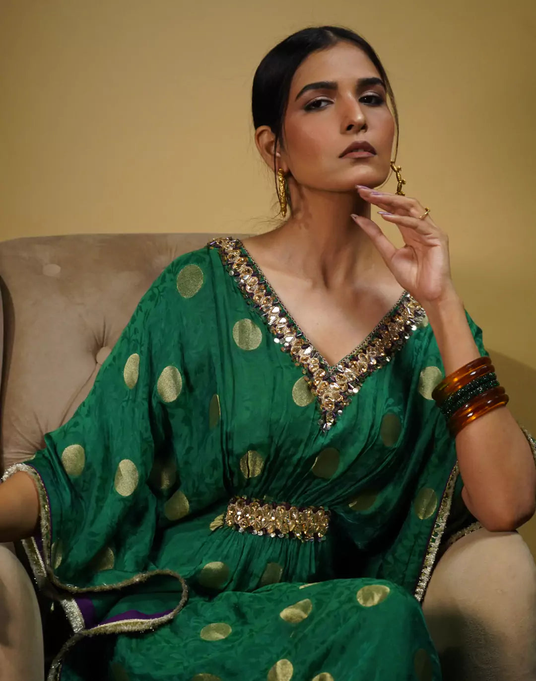 Green Kaftan Dress