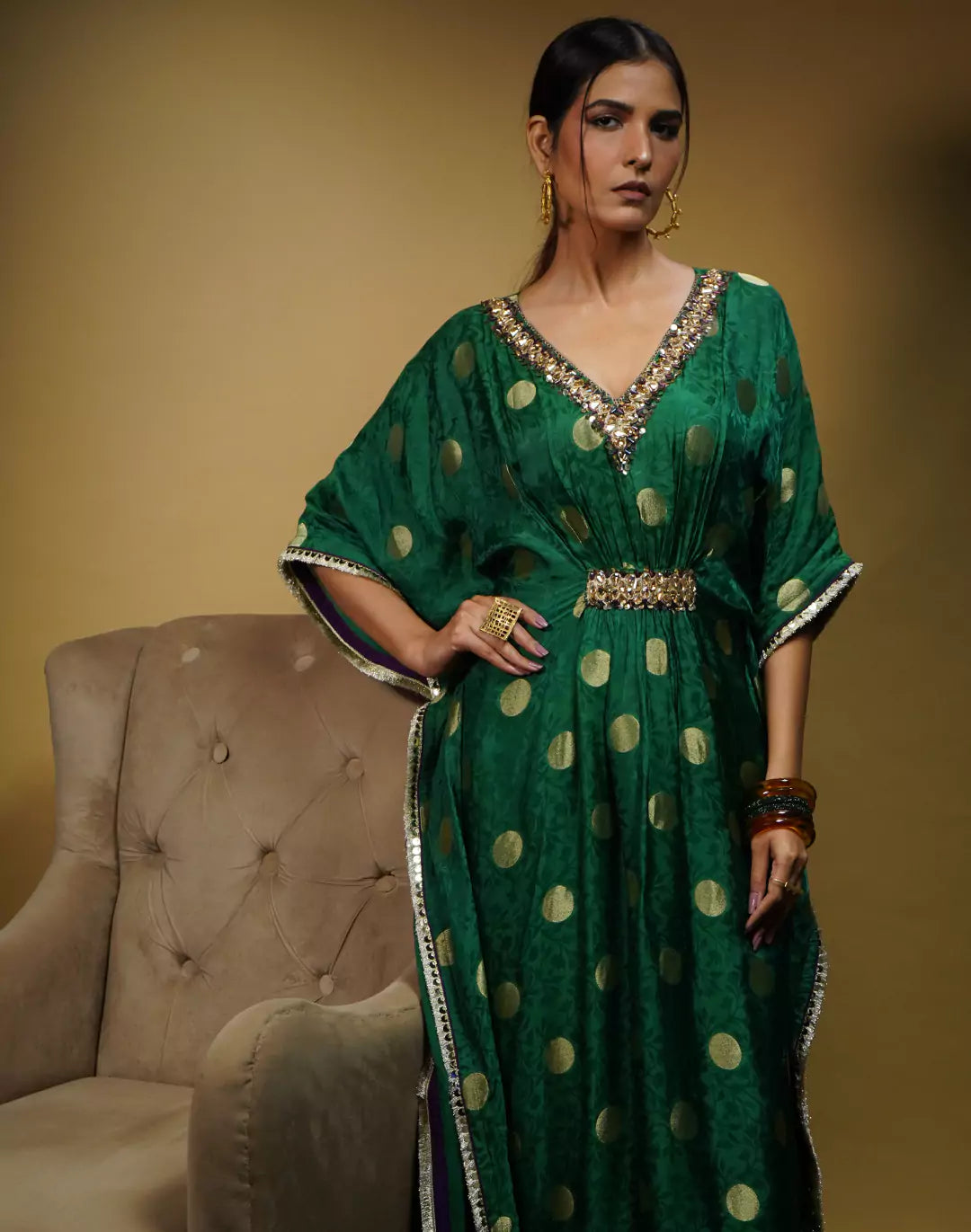 Green Kaftan Dress
