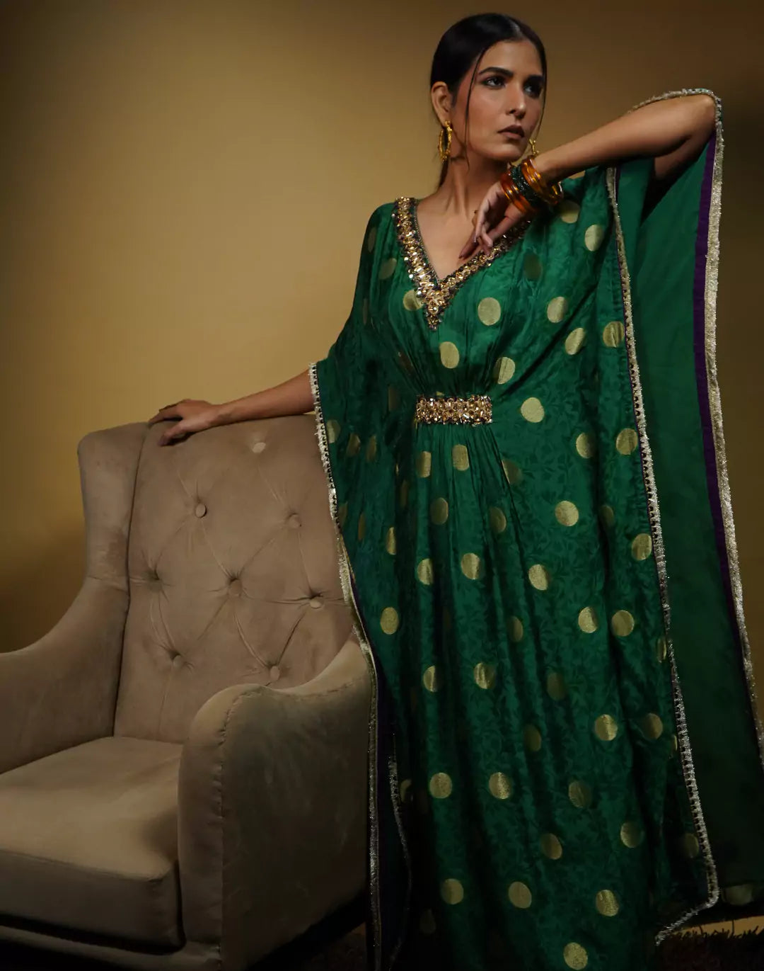 Green Kaftan Dress