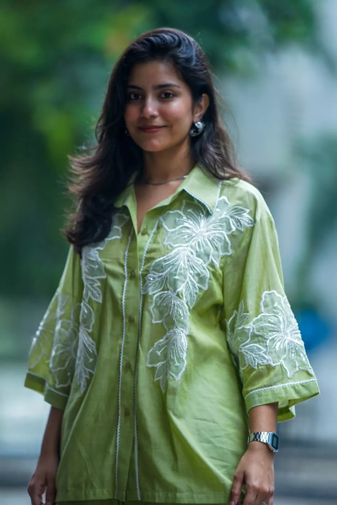 Malai Cotton Co-ord Sets with Organza Patches