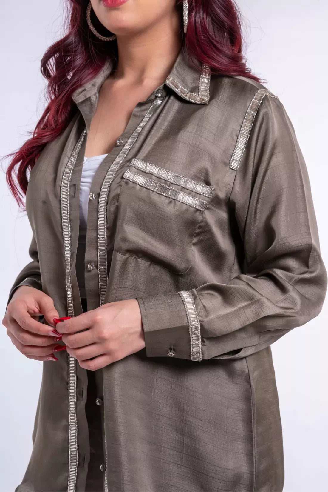 Nysa Silk Co-ord Sets with Trimming