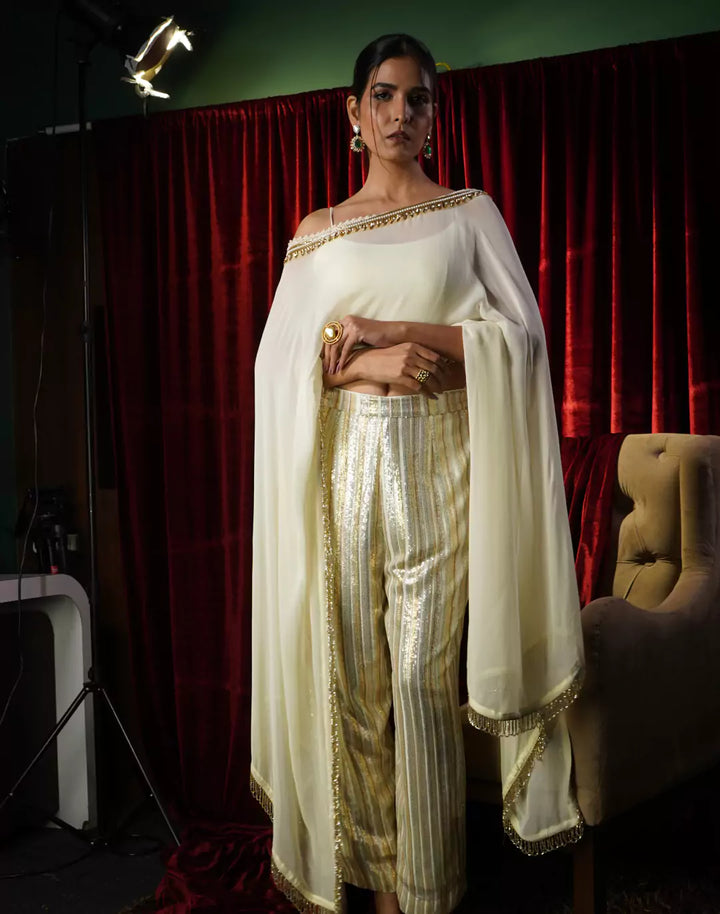 Kaftan with Gold Striped Pants