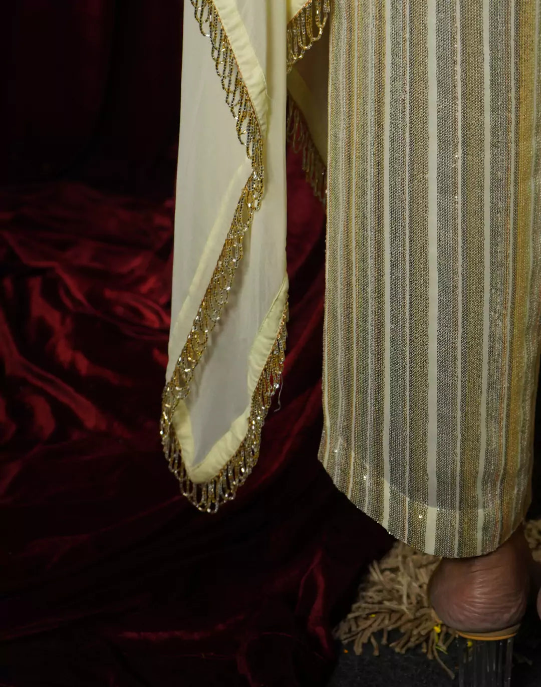 Kaftan with Gold Striped Pants