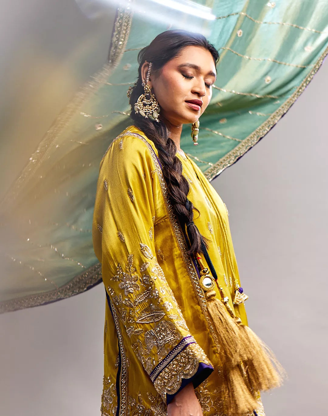 Embroidered Kurta & Farshi Salwar