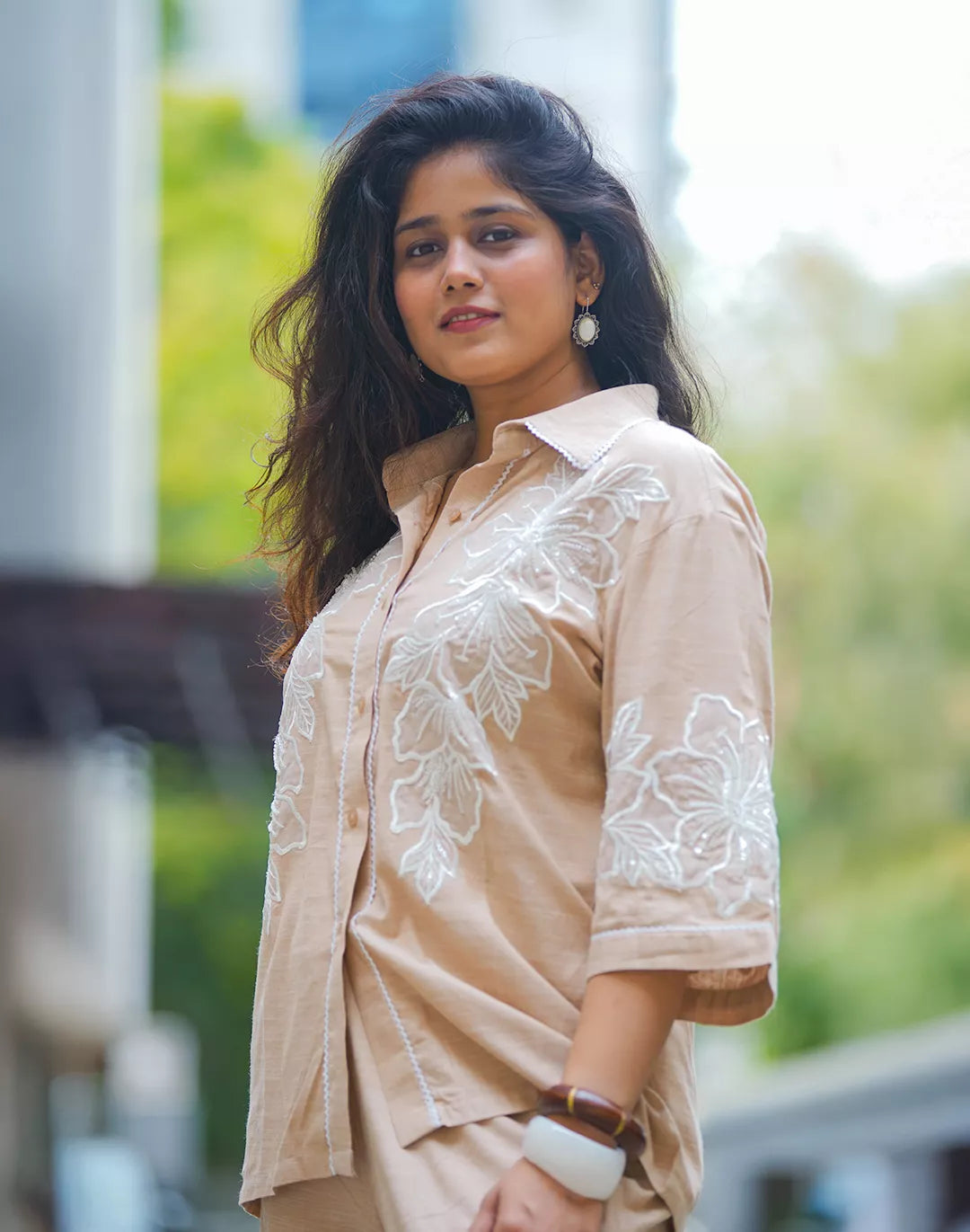 Malai Cotton Co-ord Sets with Organza Patches