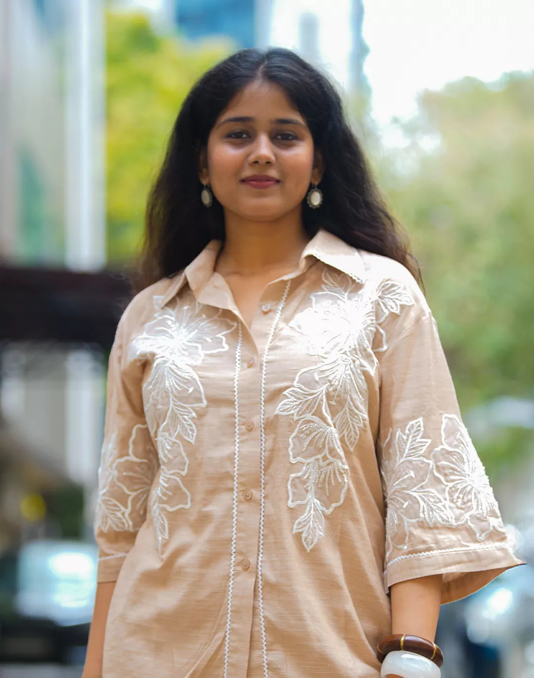 Malai Cotton Co-ord Sets with Organza Patches