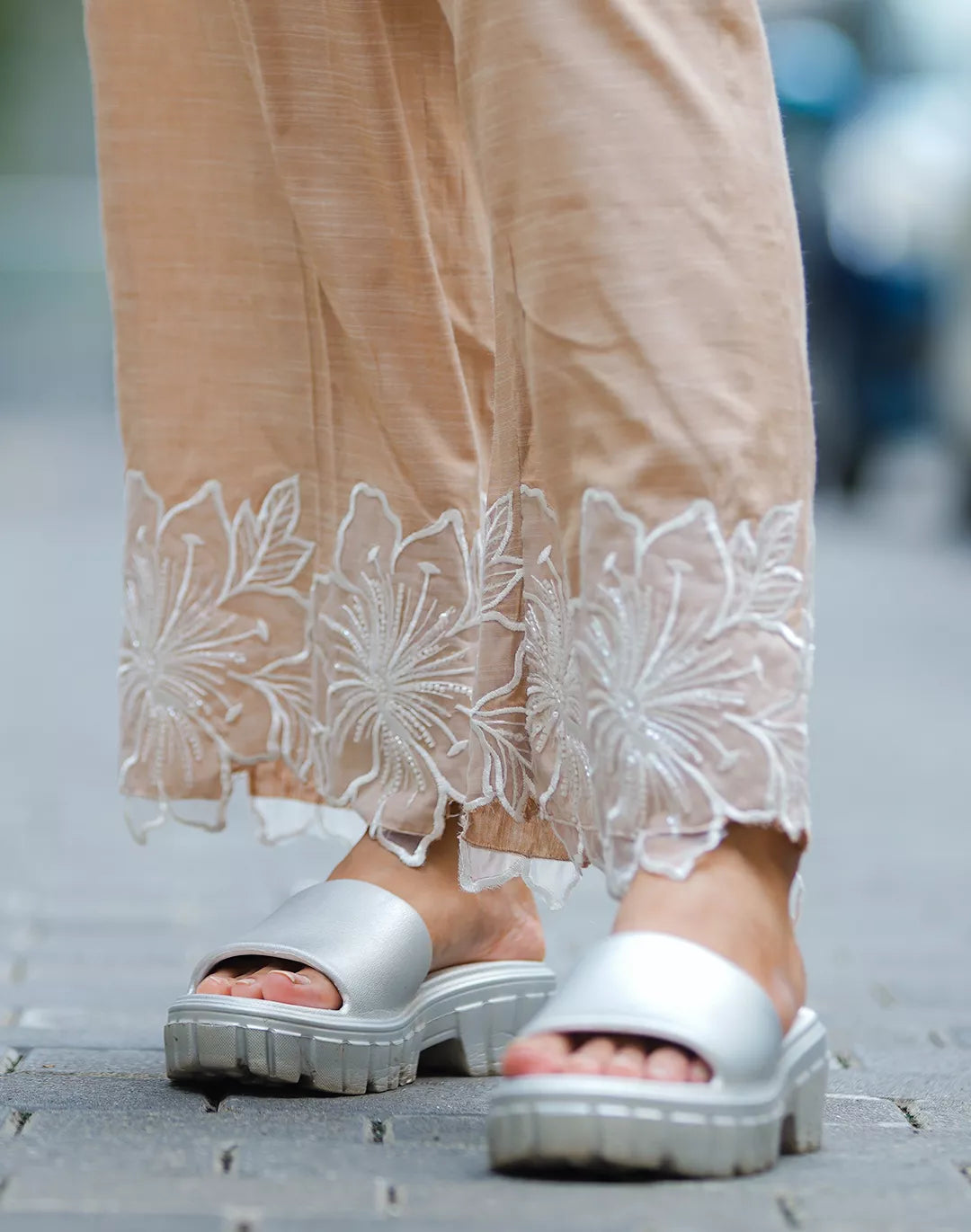 Malai Cotton Co-ord Sets with Organza Patches