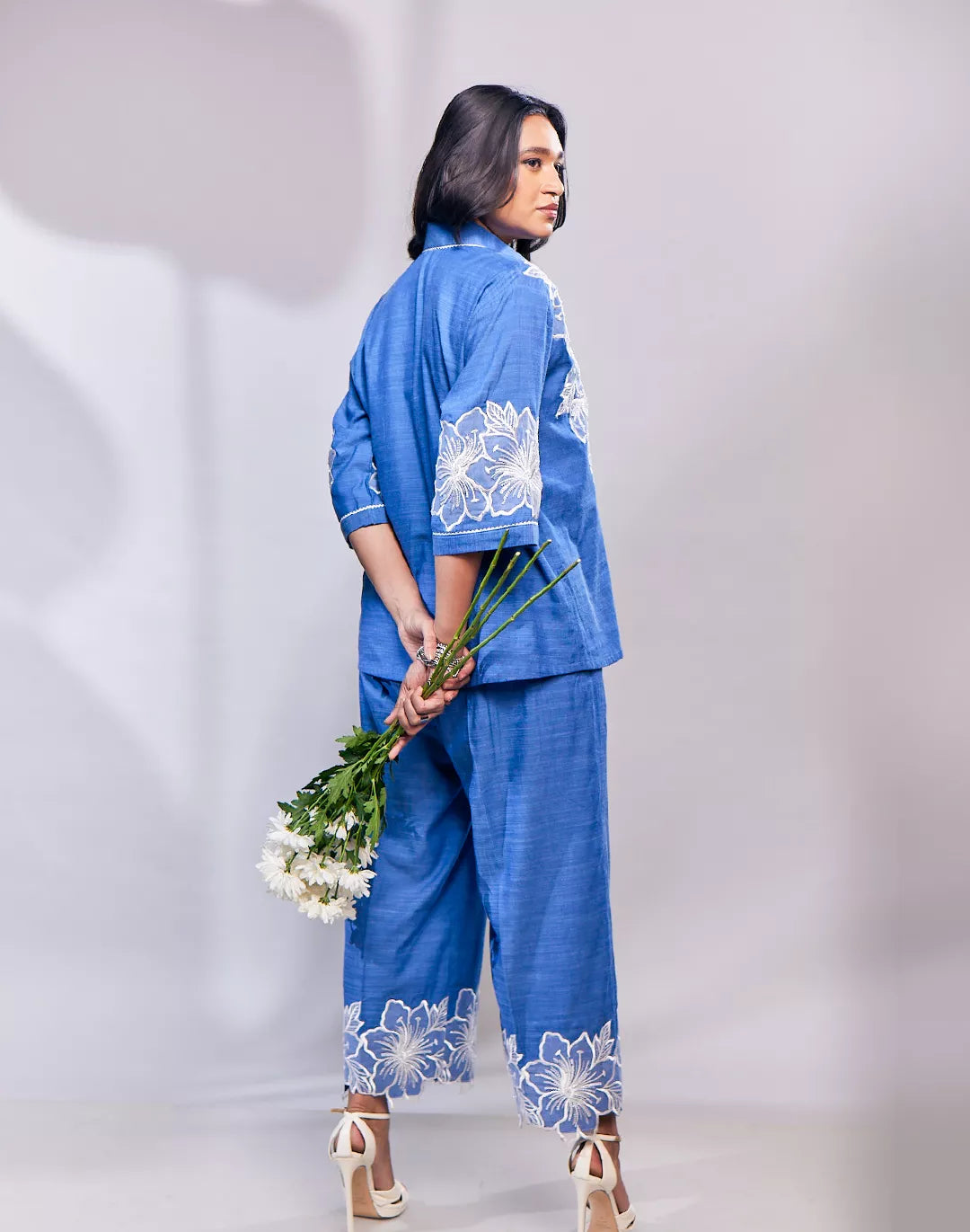 Malai Cotton Co-ord Sets with Organza Patches