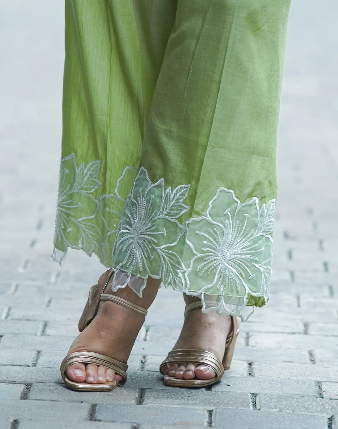 Malai Cotton Co-ord Sets with Organza Patches