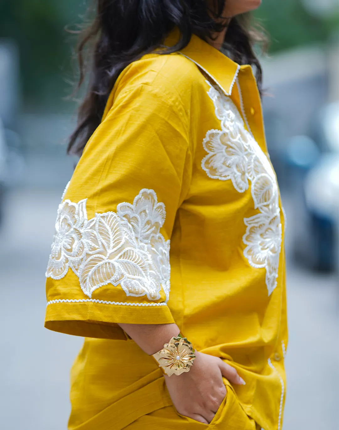 Malai Cotton Co-ord Sets with Organza Patches