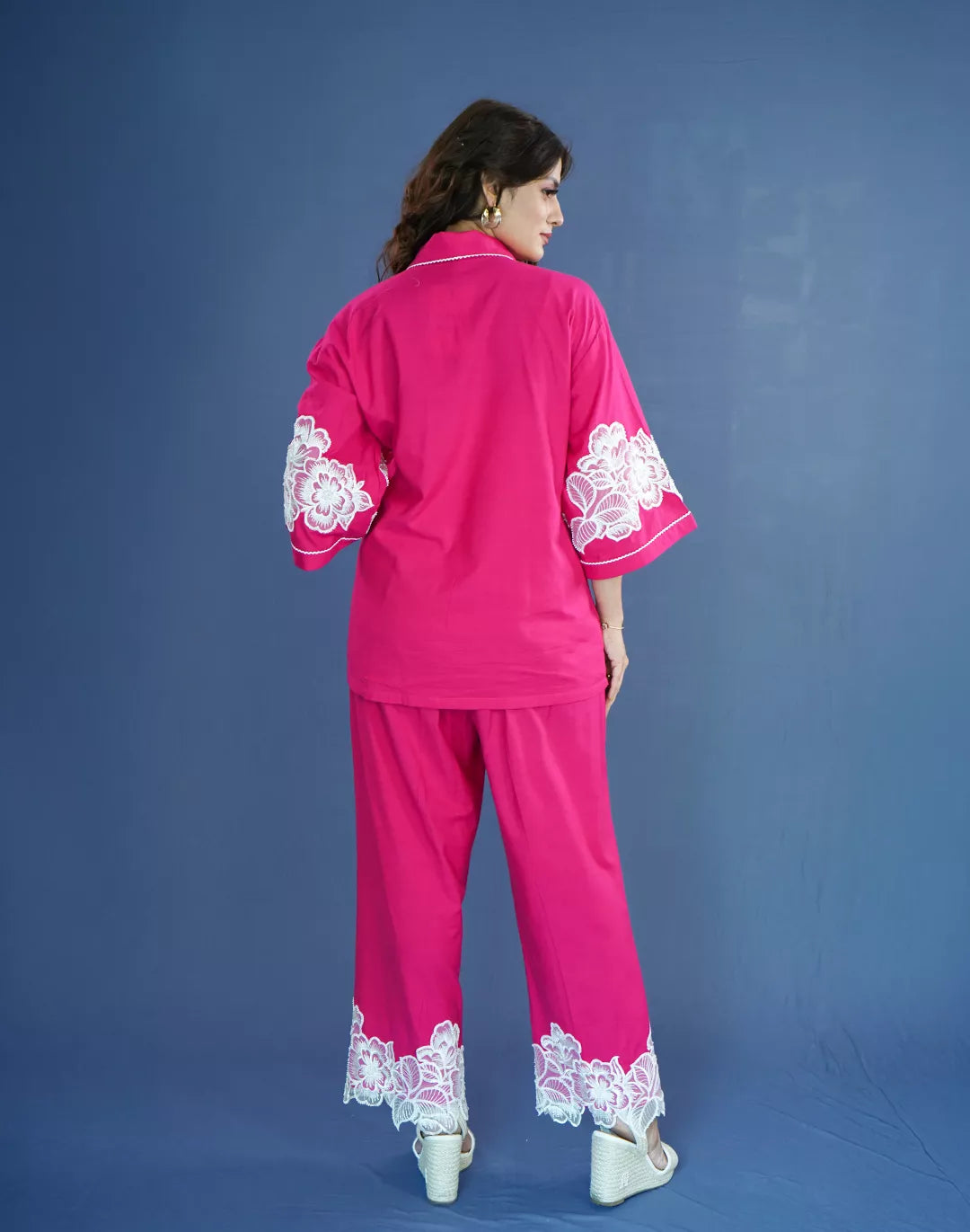 Malai Cotton Co-ord Sets with Organza Patches