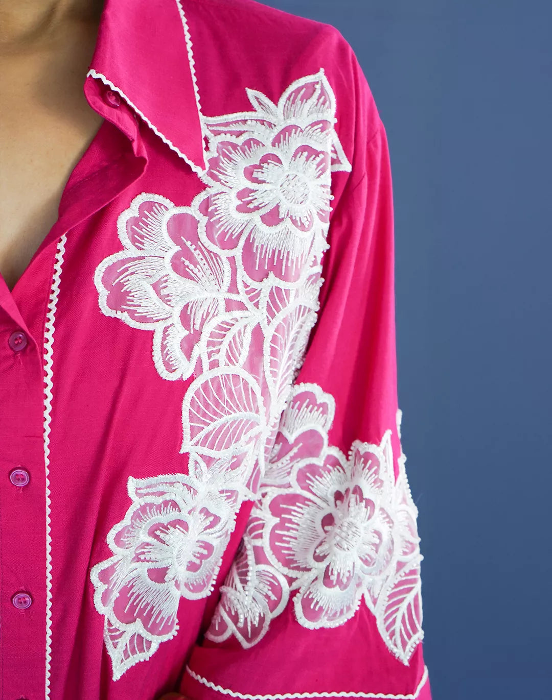 Malai Cotton Co-ord Sets with Organza Patches