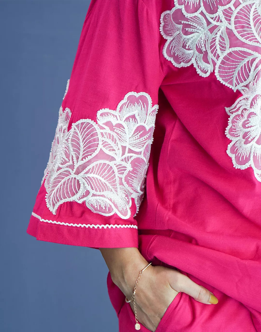 Malai Cotton Co-ord Sets with Organza Patches