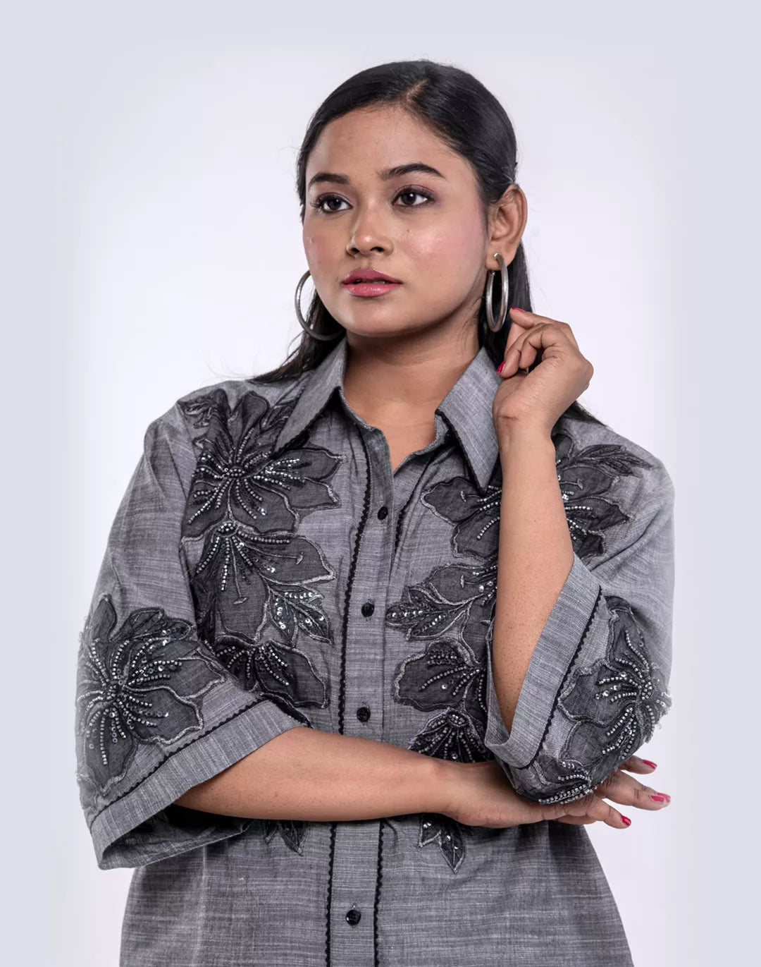 Malai Cotton Co-ord Sets with Organza Patches