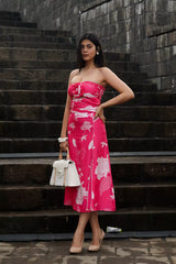 Muslin Tube Top and Slit Skirt Set